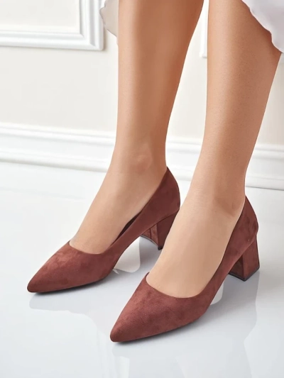 Aurelia Classico – Barna velúr női blokk sarkú cipő 4,5 cm