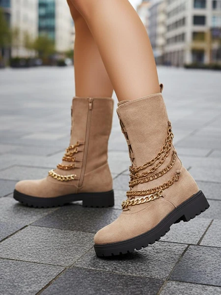 Royalfashion Női bagger csizma világosbarna színben Goserre