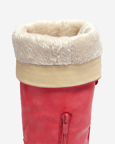 Piros női Astaroth vállpántos csizma-lábbeli