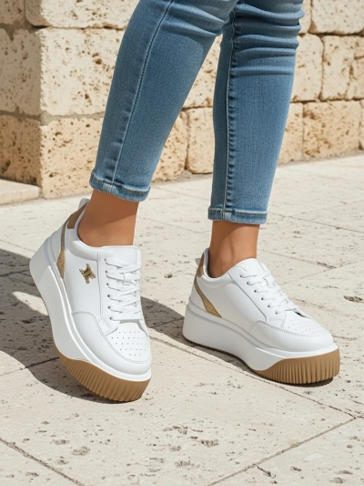Arianna Bianco női platformos sneakerek öko bőrből, 5 cm