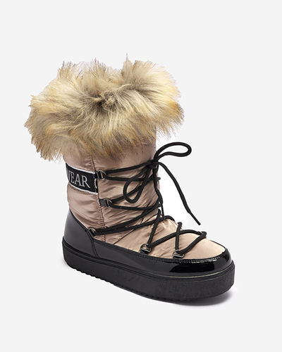 Női lakkozott hócsizma arany-rózsaszín színben Fursav- Footwear