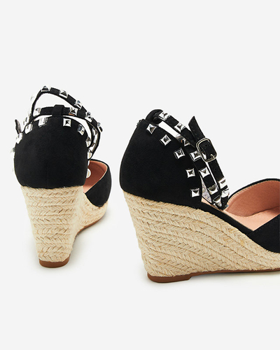 OUTLET Fekete női szandál a'la espadrilles éken Nufasa - Cipők