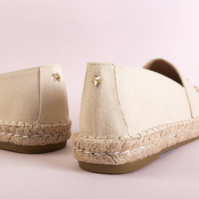 OUTLET Bézs színű női espadrillák Fraus csillagokkal - Cipők
