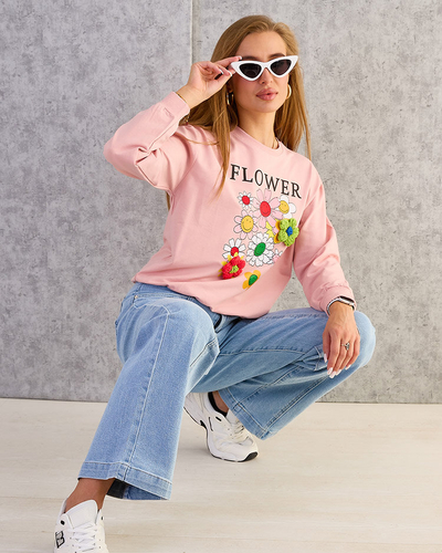 Royalfashion Női pamut vékony nyomtatott pulóver