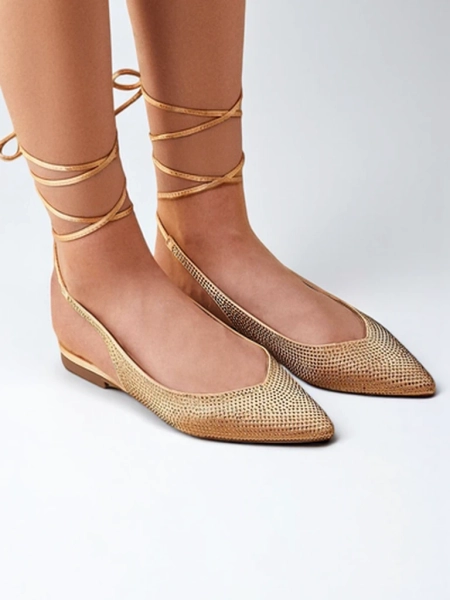 Royalfashion Női balettcipő strasszokkal, sarok nélkül Daggas