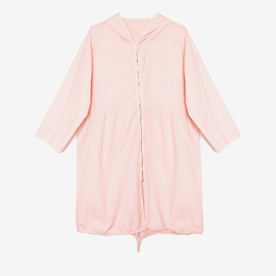 Różowa damska kurtka typu parka z kapturem - Odzież