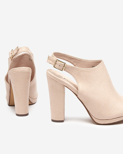 Bézs színű női szandál magasabb oszlopon Weteri - Lábbeli