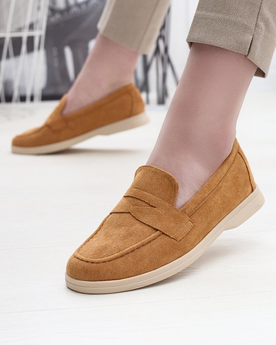Női öko-szarvasbőr mokaszin teveszínben Daffer- Footwear