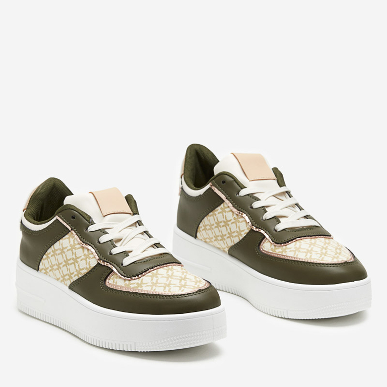 Zöld női sportcipő Glou mintával - Lábbeli