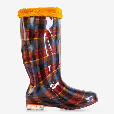 Színes Tofito kockás női esőcsizma - Lábbeli