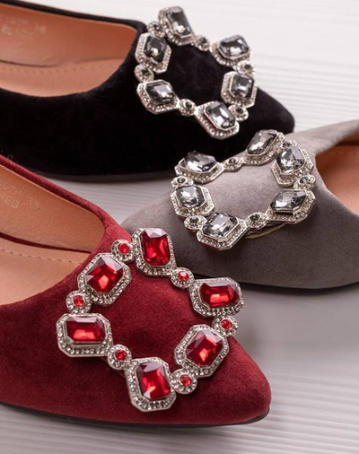 Szürke balerinák díszcsattal Vizerd - Lábbeli