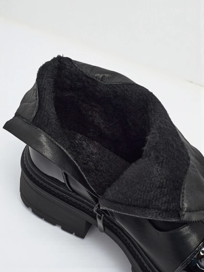 Elisse öko bőr fűzős női bokacsizma