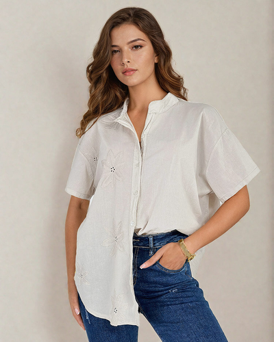 Royalfashion Női oversize hímzett ing