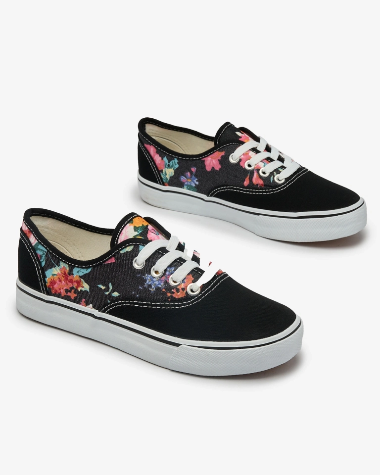 Royalfashion Női Blossom Beat Black Floral Sneakers