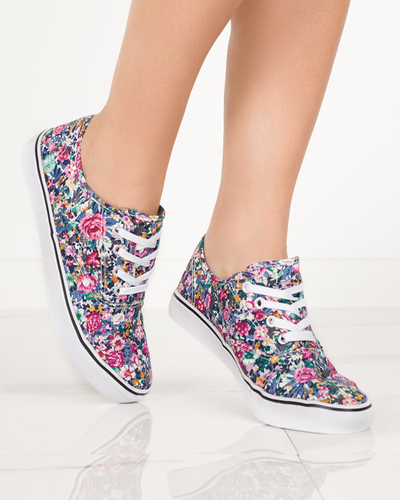 OUTLET Navy kék női virágos tornacipő Surfi - Lábbeli