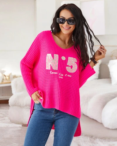 Royalfashion akril női kötött pulóver felirattal