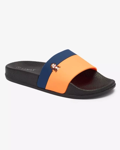 Royalfashion Narancssárga és tengerészkék női gumitalpú flip-flop Lierigs