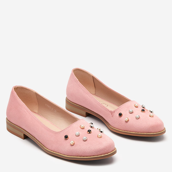 OUTLET Rózsaszín női balerinák Coinel gyöngyökkel - Lábbeli