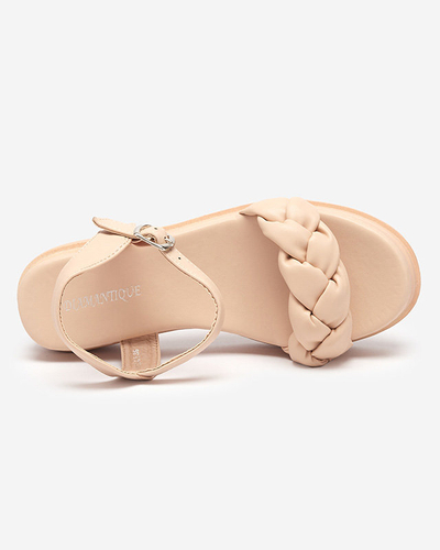 OUTLET Női púder szandál fonott övvel Kafha - Lábbeli