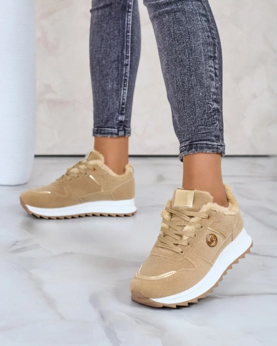 Royalfashion Melegített női tornacipő szőrmével Boris