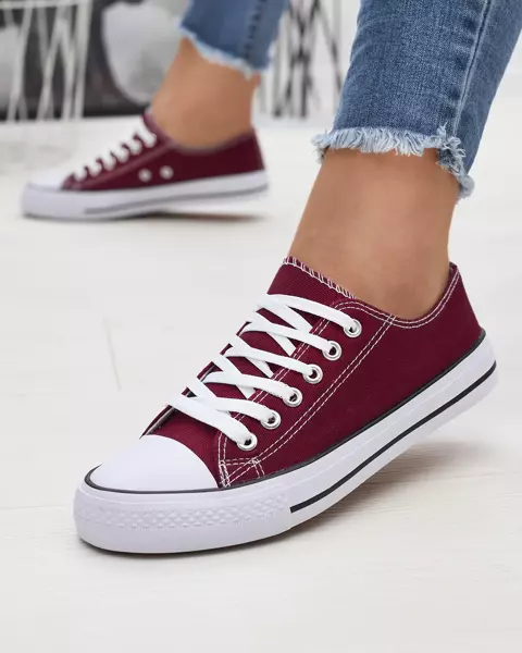 Maroon női klasszikus fűzős tornacipő Ogisa - Lábbeli