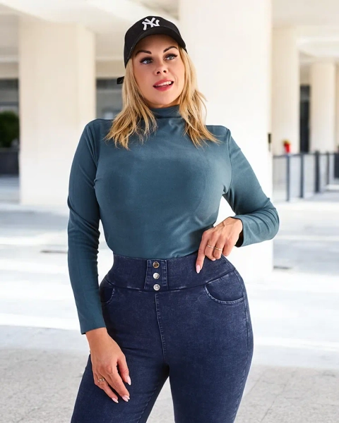 Zöld garbós pulóver - Ruházat