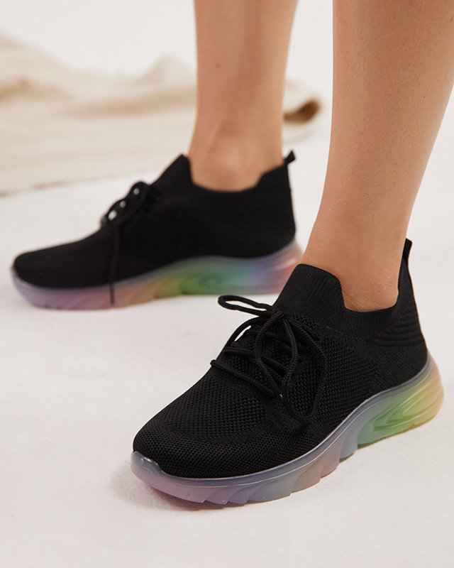 Fekete női sportcipő Afin színű talppal- Lábbeli