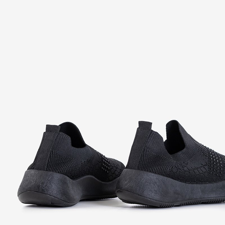 Női fekete papucs, köbös cirkóniával Renda - Lábbeli