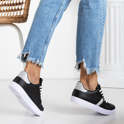 Női fekete cipők csillogó betéttel Melusine - Lábbeli