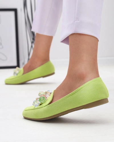 Zöld öko-szarvasbőr mokaszin nőknek Gepossa- Footwear