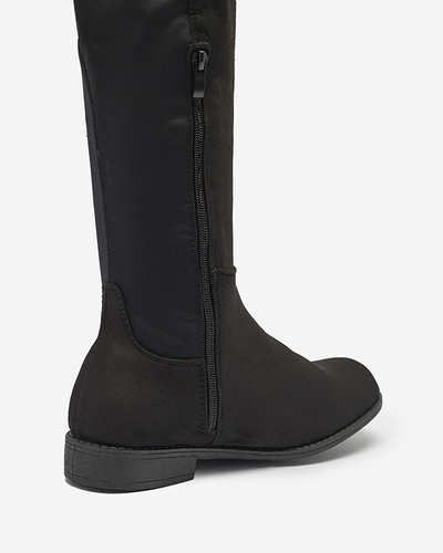 OUTLET Női fekete öko-szarvasbőr over-the-knee csizma Doggu- Footwear