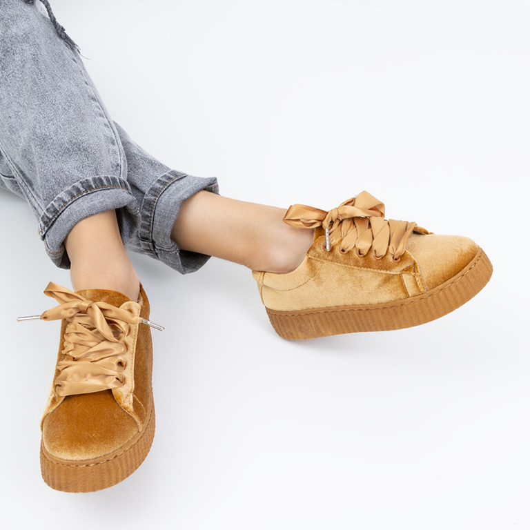 Női teve velúr platform sportcipő Itoda - Cipő