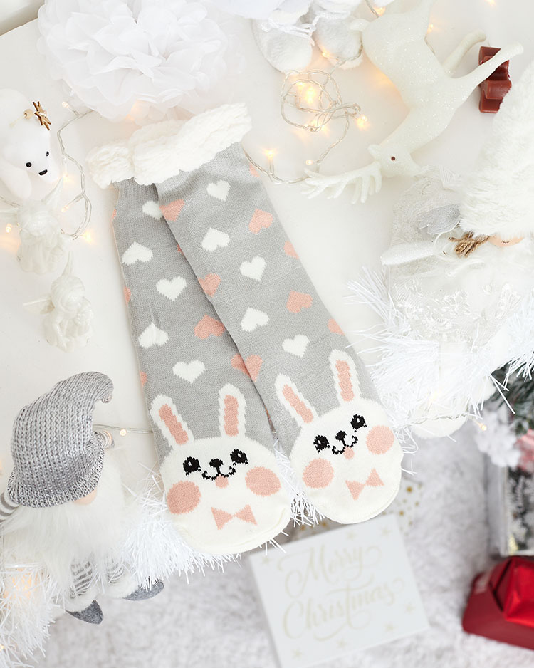 Piros női zokni karácsonyi mintával - Fehérnemű