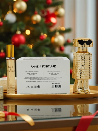 Inspirált női Eau de Parfum és Fame Gold parfümolaj szett