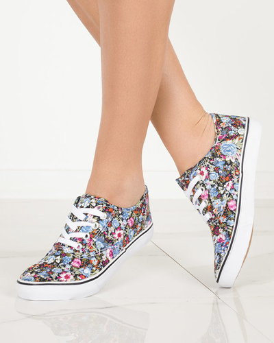 OUTLET Világoskék női virágos tornacipő Surfi - Lábbeli