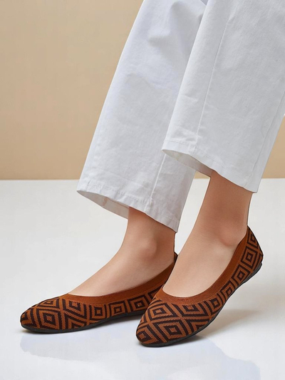 Royalfashion Női textil balerinacipő geometrikus mintával Metric