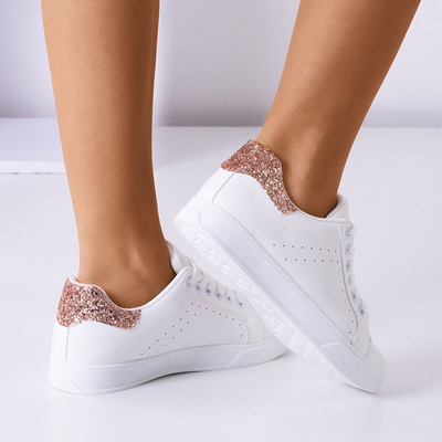 OUTLET Női fehér sportcipő rózsaszín betéttel Brasqe - Lábbeli