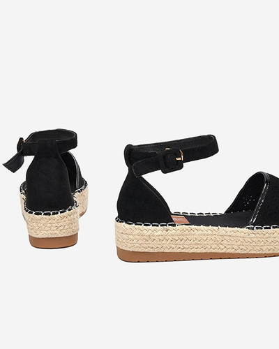 OUTLET Fekete áttört női espadrillák Erisab- Shoes