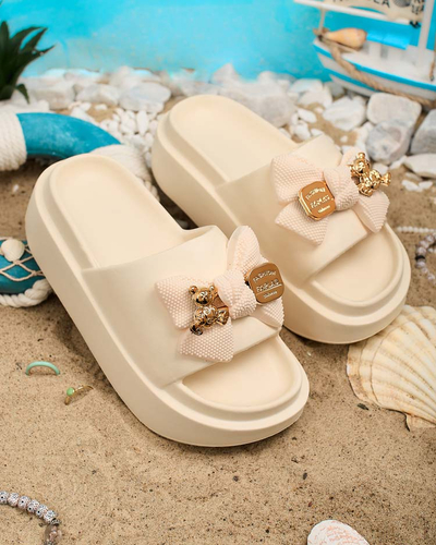 Royalfashion Női gumi flip-flop díszes masnival Nilm