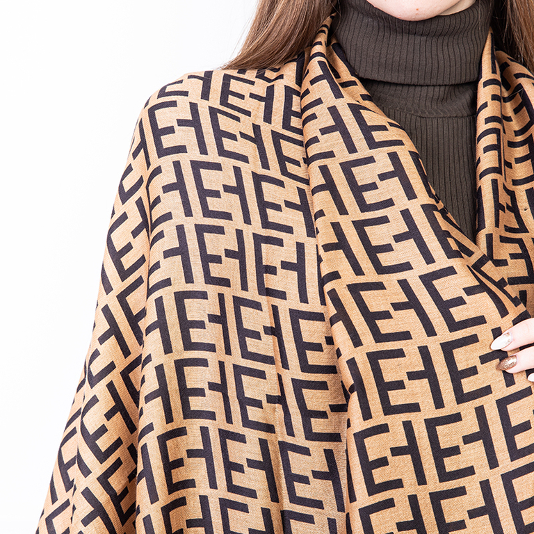 Mintás barna női sál - Kiegészítők