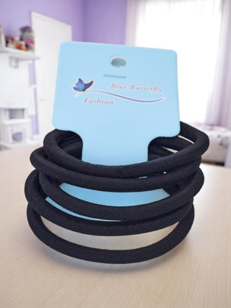 Royalfashion 5 darabos fekete hajgumi szett Nero