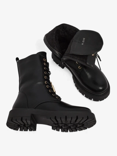 Venit női öko bőr fűzős bokacsizma