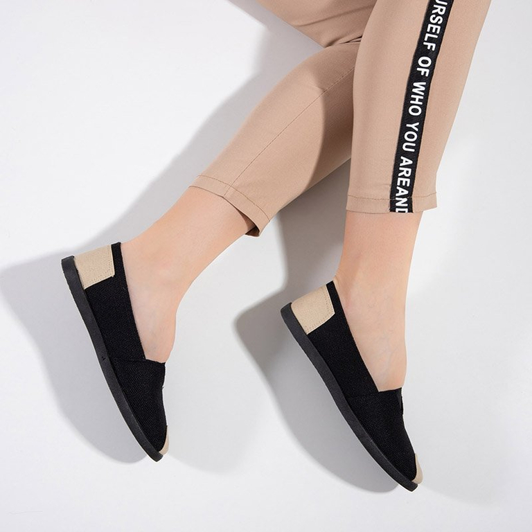 Női fekete espadrilles Mirlenace - Lábbeli