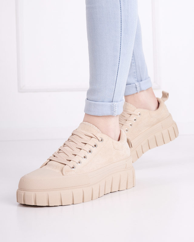 Maomis bézs magas női tornacipő - Lábbeli