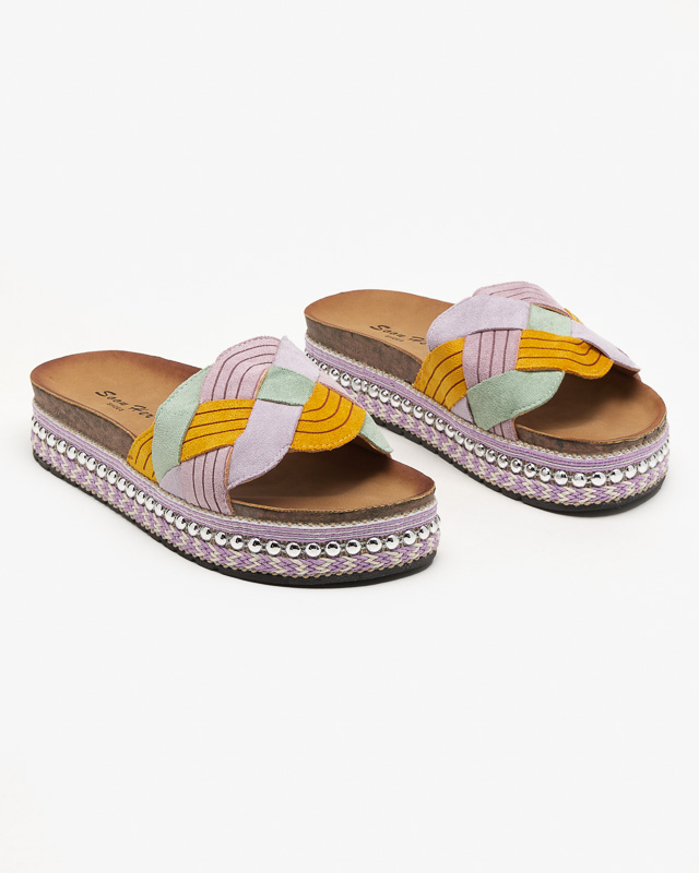 Lila női papucs vastag talpon Cekolina - Lábbeli