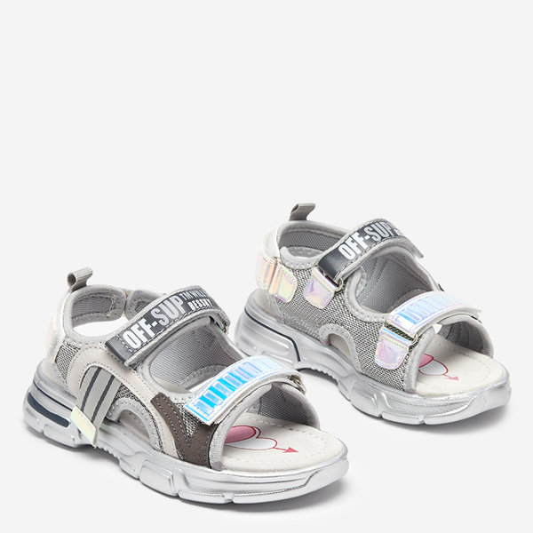 Szürke lány szandál holografikus betétekkel a Heilol - Footwear cégtől