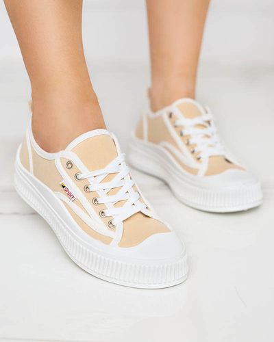 OUTLET Bézs színű női tornacipő Scola-Shoes