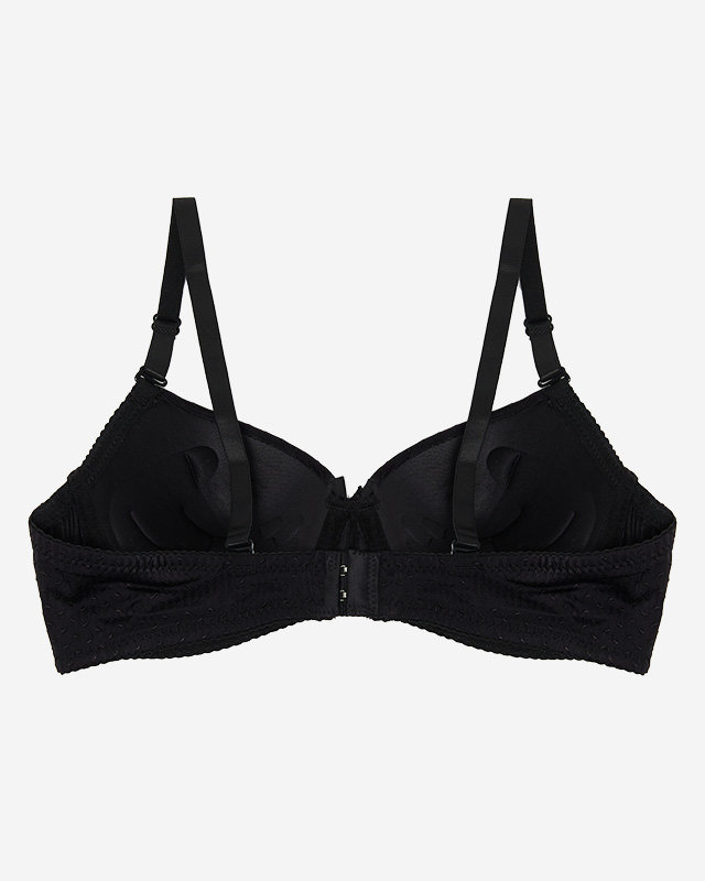 Fekete mintás női push-up melltartó - fehérnemű