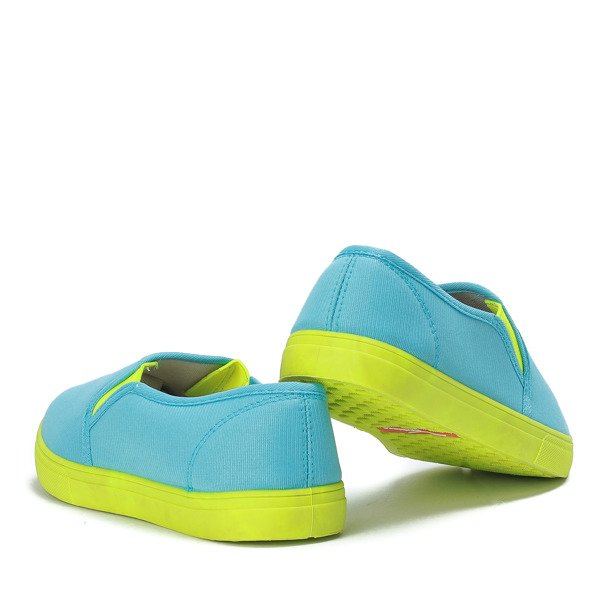 Jasnoniebieskie neonowe trampki slip on Borutta - Obuwie