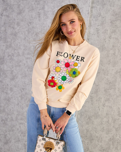 Royalfashion Női pamut vékony nyomtatott pulóver